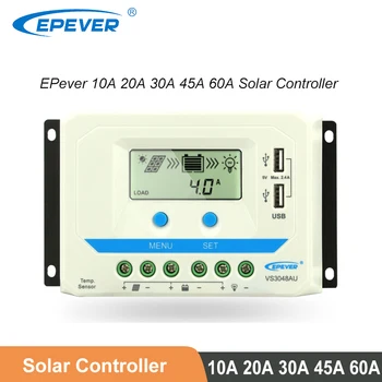 EPever 10A ja 20A 30A 45A 60A Päikese Eest vastutav Controlador De Carga 12V 24V Auto PWM Päikese Rregulators VS Seeria Hot Müük
