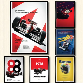 Plakat Ja Prints Hot Ayrton Senna F1 Valem Maailmameister Seina Art Lõuend Pildi Värvimine Kaasaegne Kodu Tuba Decor